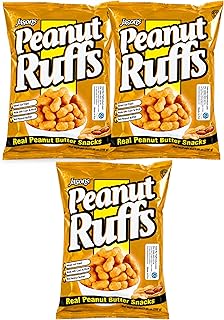 PEANUT RUFFS PUFFS SNACK (Family Pack 3 x 200g) Real Peanut Butter Snacks | Baked With Unique Peanut Butter Flavor, Made with Roasted Peanuts