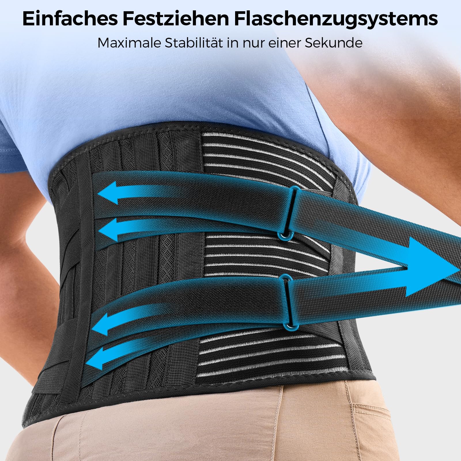 FREETOO Rückenstützgürtel Orthopädisch LWS, Atmungsaktive Rückenbandage Lendenwirbelsäule Herren Damen für Arbeit Sport, Rückengurt Rückenschmerzen für Ischias, Bandscheibenvorfall, Skoliose