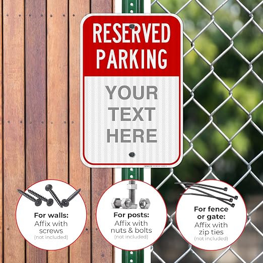 Cartel de estacionamiento reservado de aluminio reflectante 12x18 miniatura 4