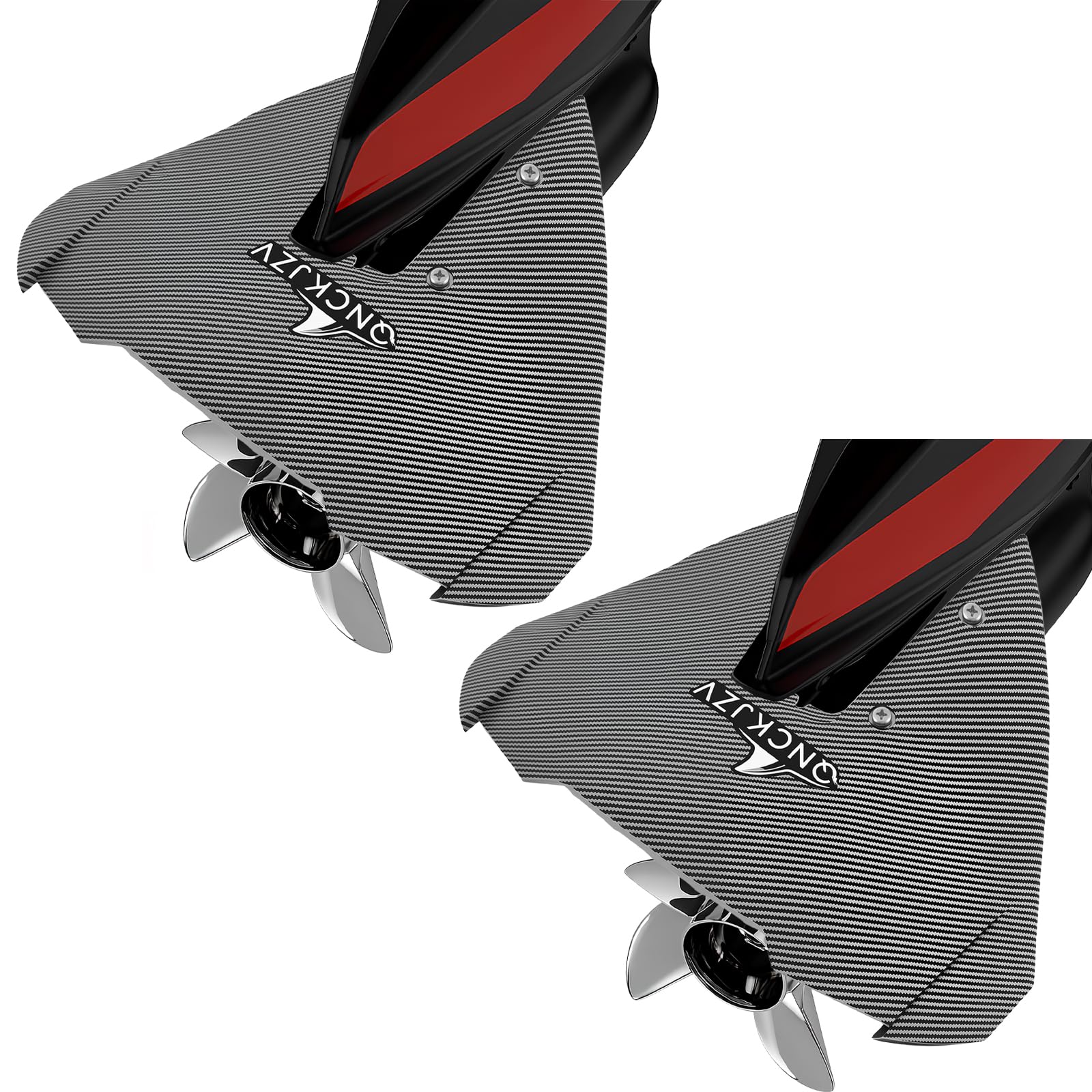 Universal Whale Tail Hydrofoil Stabilizer Fin Kit for Outboard & Stern Drive Motors (40-300 HP) - Enhance Performance & Stability Carbon Design BLACK