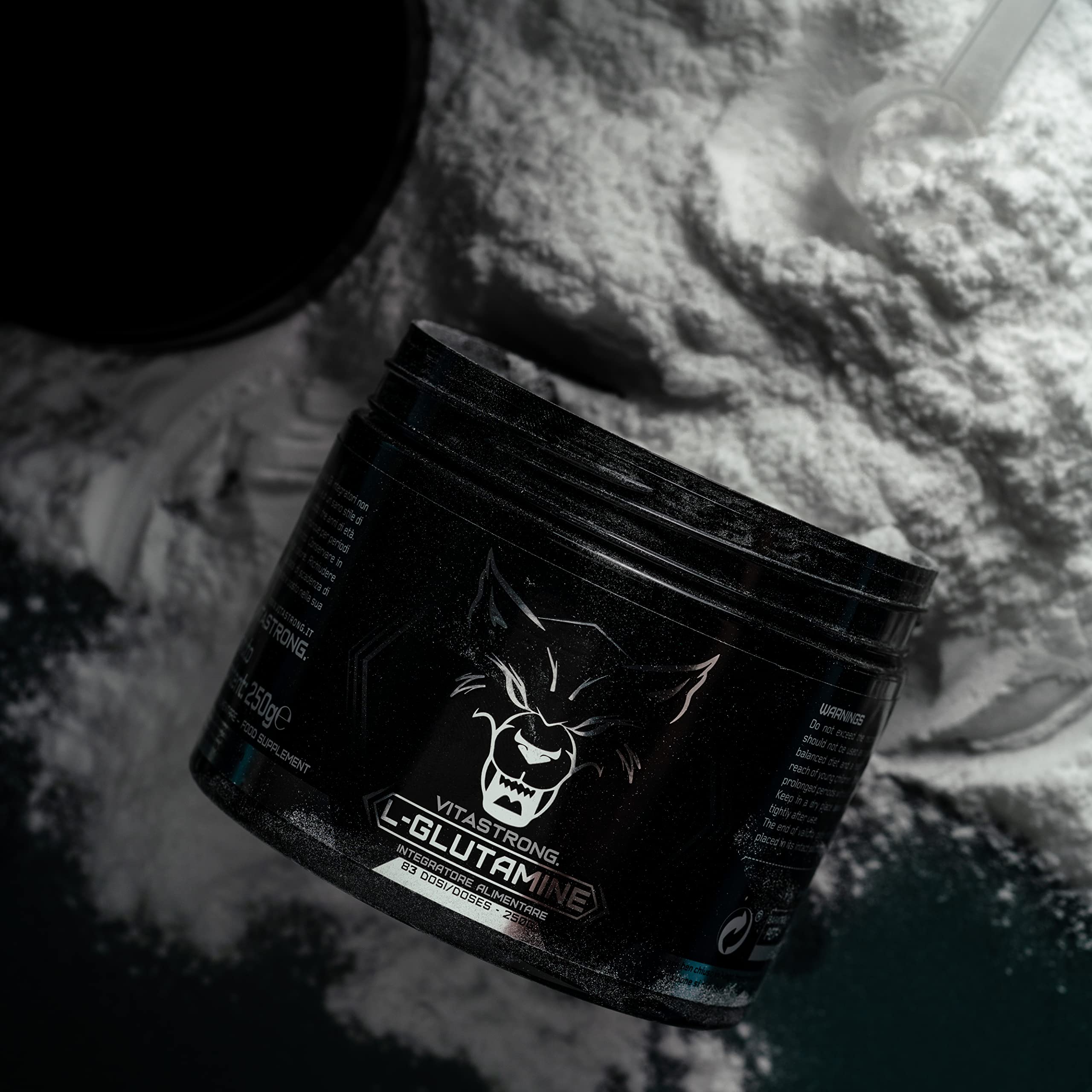 Glutammina in Polvere Vitastrong 250g (83 Porzioni), Stimola GH Ormone della Crescita, L-Glutammina Senza Additivi Superflui per Post Workout Recupero Muscolare, Misurino Incluso