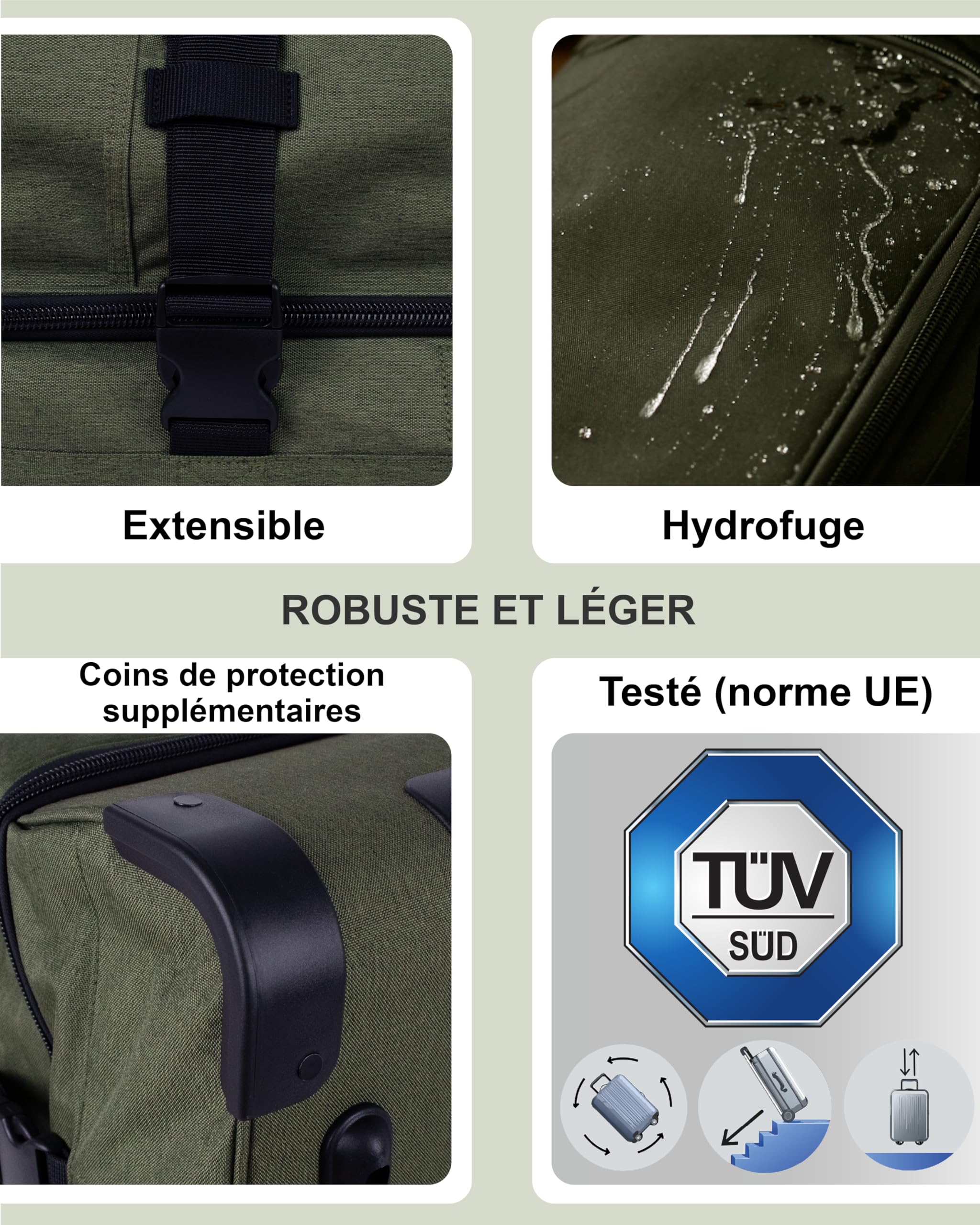 Sac de Voyage à roulettes Split Roller Kane XXL Valise Bagage Robuste avec 2 Roues 80 cm Duffle Sac de Sport Chariot et Sac à roulettes 140L