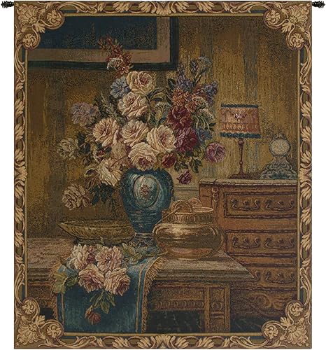 Tapiz italiano para colgar en la pared, diseño floral, 26 pulgadas x 30 pulgadas, algodónviscosapoliéster por Max Carlier