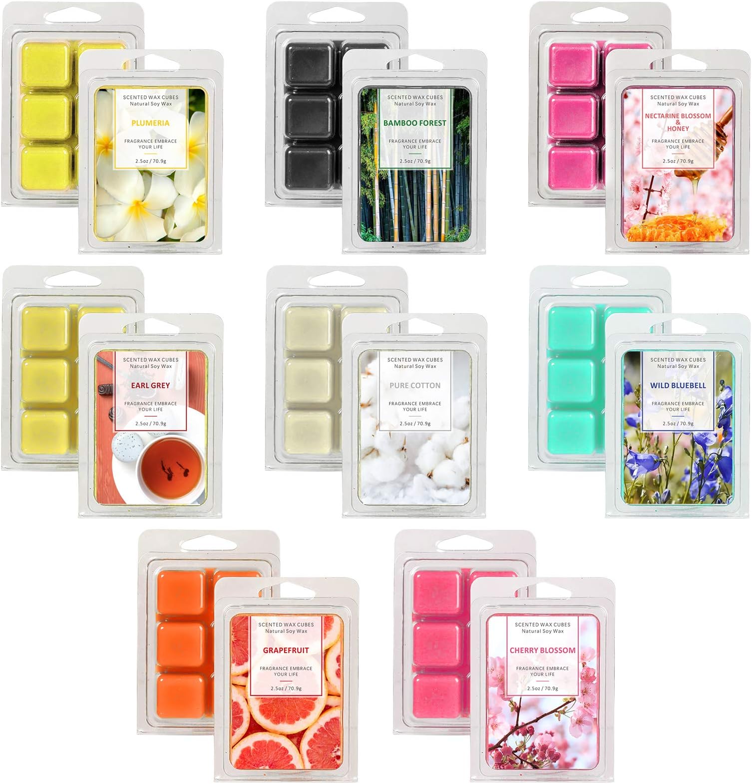 LASENTEURScented Wax Melts Natural Soy Wax Cubes Variety Pack Highly Fragrant Air Freshener Home Fragrance for Candle Wax Warmer Wax Melt Burners