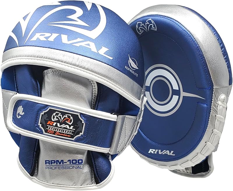 Boxing RPM100 Professional Punch Mitts - Pre-Curved Ergonomic Design, Angled Hook and Loop Wrist Strap, and Soft Inner Lining