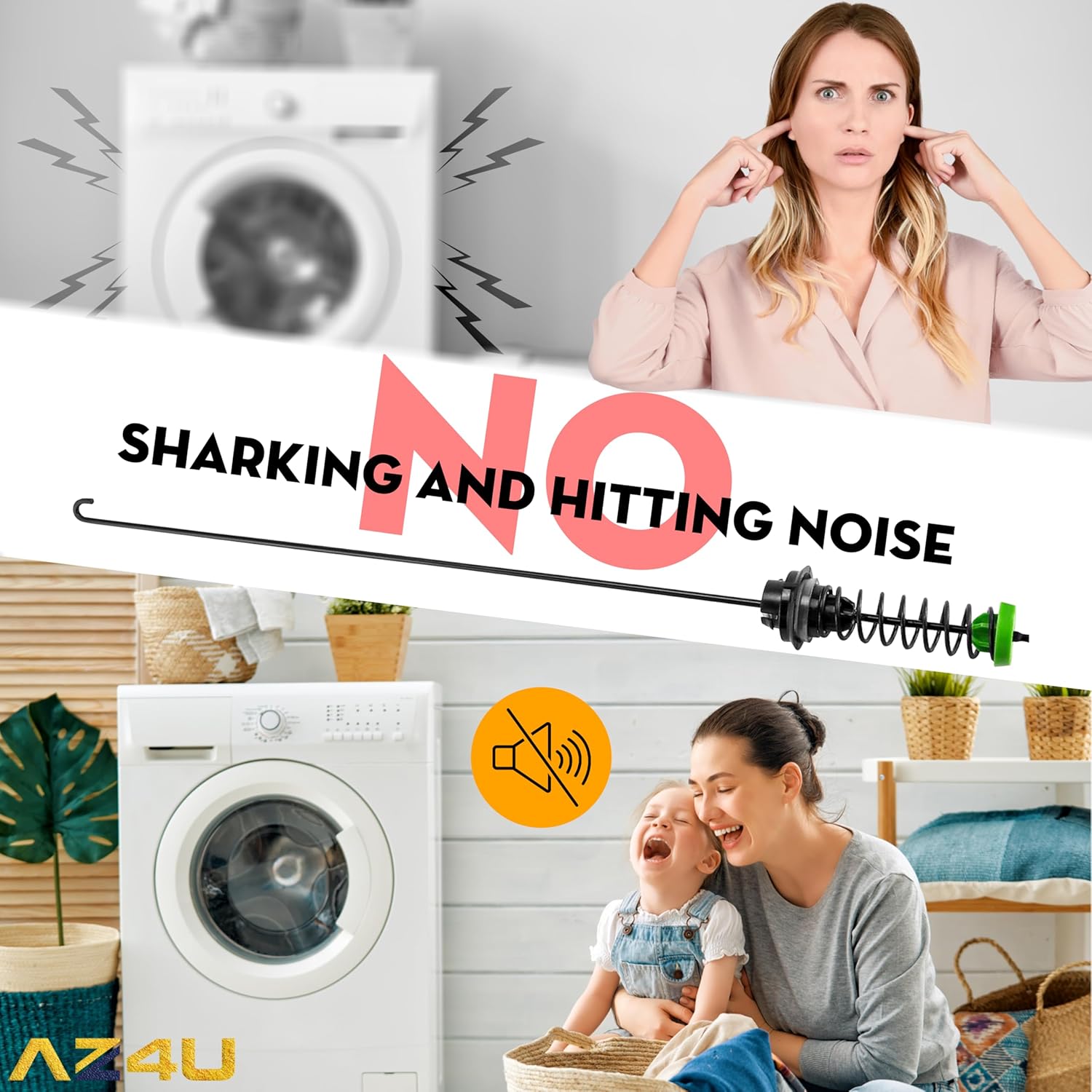 AZ4U 4PCS Washer Suspension Rod Replaces For Whirlpool WTW5000DW0 WTW5000DW1 WTW5000DW3 WTW5000DW2 Maytag MVWX655DW1 MVWC565FW2 MVWC565FW0 MVWC565FW1 MVWC555DW1 MVWX655DW0 MVWX655DW2 MVWC555DW0 Washer