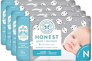 Honest Diapers for Newborns, Pandas Design
