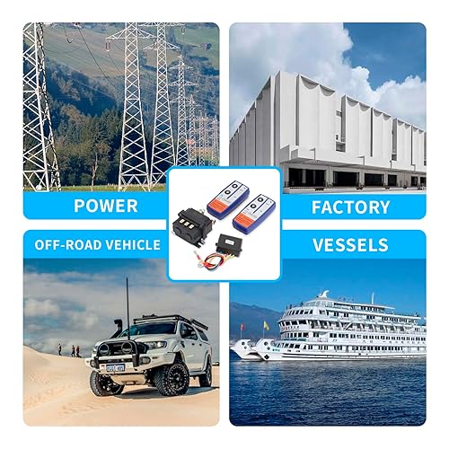 Miniatura 6 de Contactor de relé solenoide de cabrestante de 12 V 250 A + kit de control remoto de cabrestante inalámbrico, 3000 libras a 5000 libras interruptor