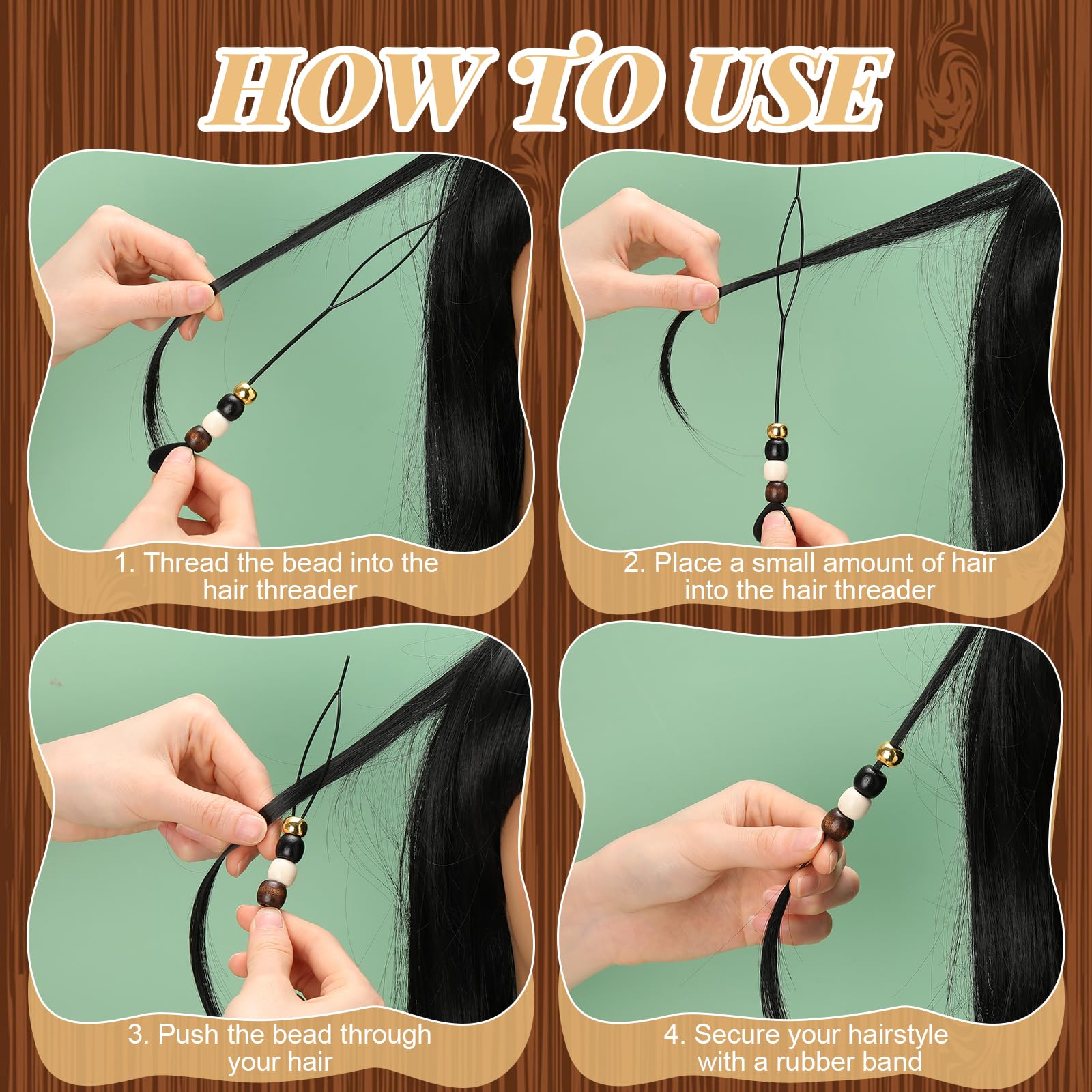 Suncalla Kit de 1502 piezas de trenzas de pelo colorido que incluye 1000 cuentas de pony de 9 x 6 mm, 500 bandas elásticas de goma, 2 cuentas rápidas para trenzas, accesorios de rastas, fabricación de