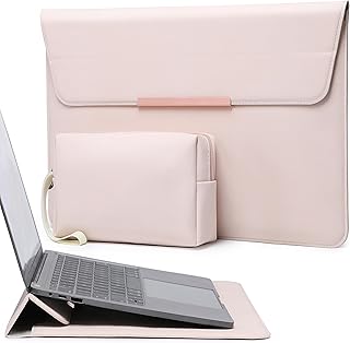 HYZUO 15-16 Pulgadas Funda Bolsa Portátil con Soporte para MacBook Pro 16 M5/M4/M3/M2/M1 A3428 A3429 2026-2019, MacBook Pro 15 2015-2012, XPS 15, Samsung Galaxy Book 15, Albaricoque(Sonriente)