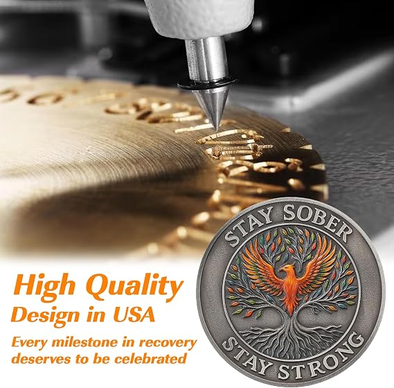 Phoenix Tree of Life 11 Year Sobriety Coin, AA Recovery Medallion