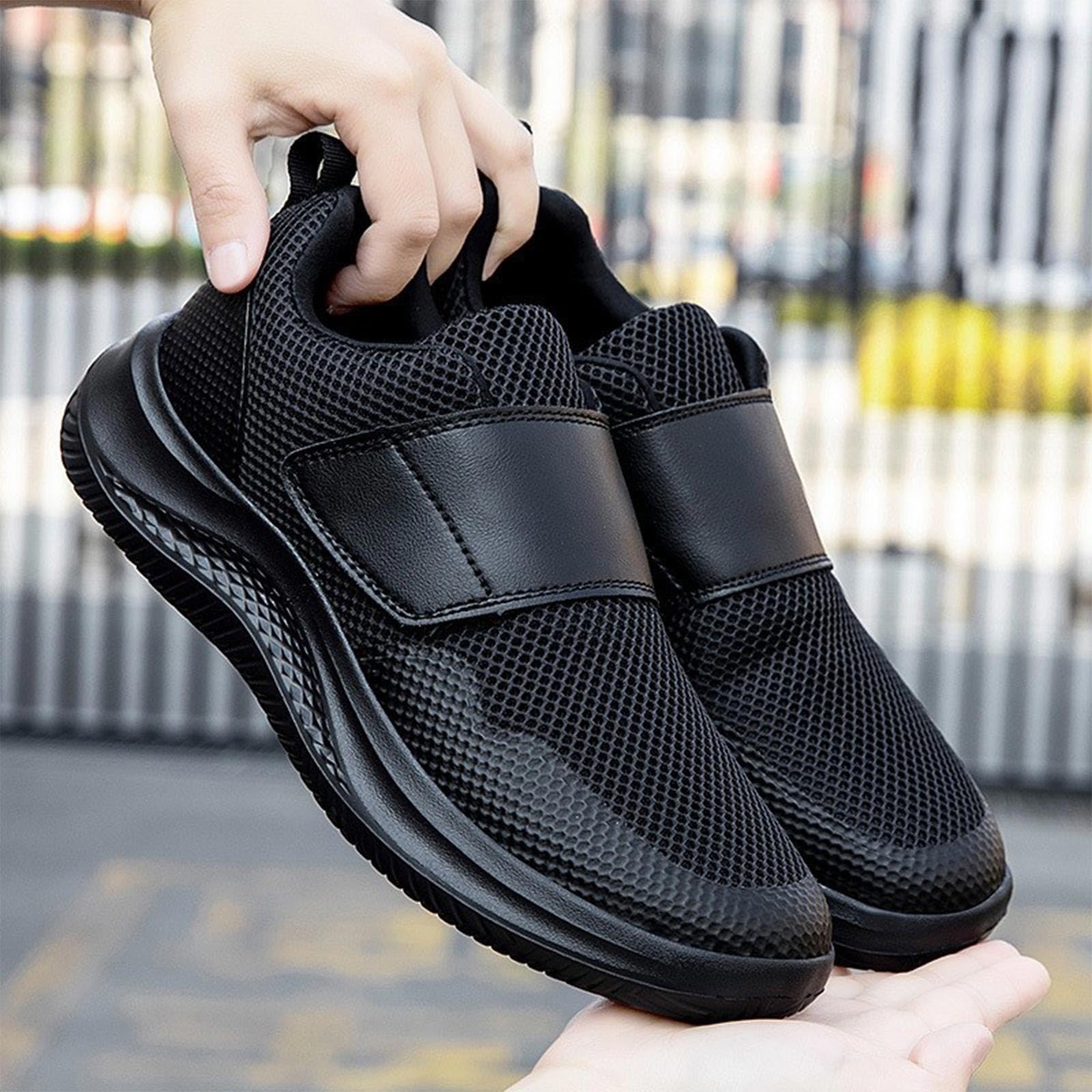Chaussures de randonnée respirantes extra larges pour les grands personnes âgées, chaussures orthopédiques confortables antidérapantes avec semelle rembourrée pour le soutien de la voûte plantaire