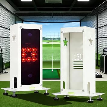 Protective Shield for Square Golf Launch Monitor with Leveling,Metal Golf Launch Monitor Case, Protects Against Collisions and Ventilation Design,Indoor/Outdoor Use,for Golf Lovers White