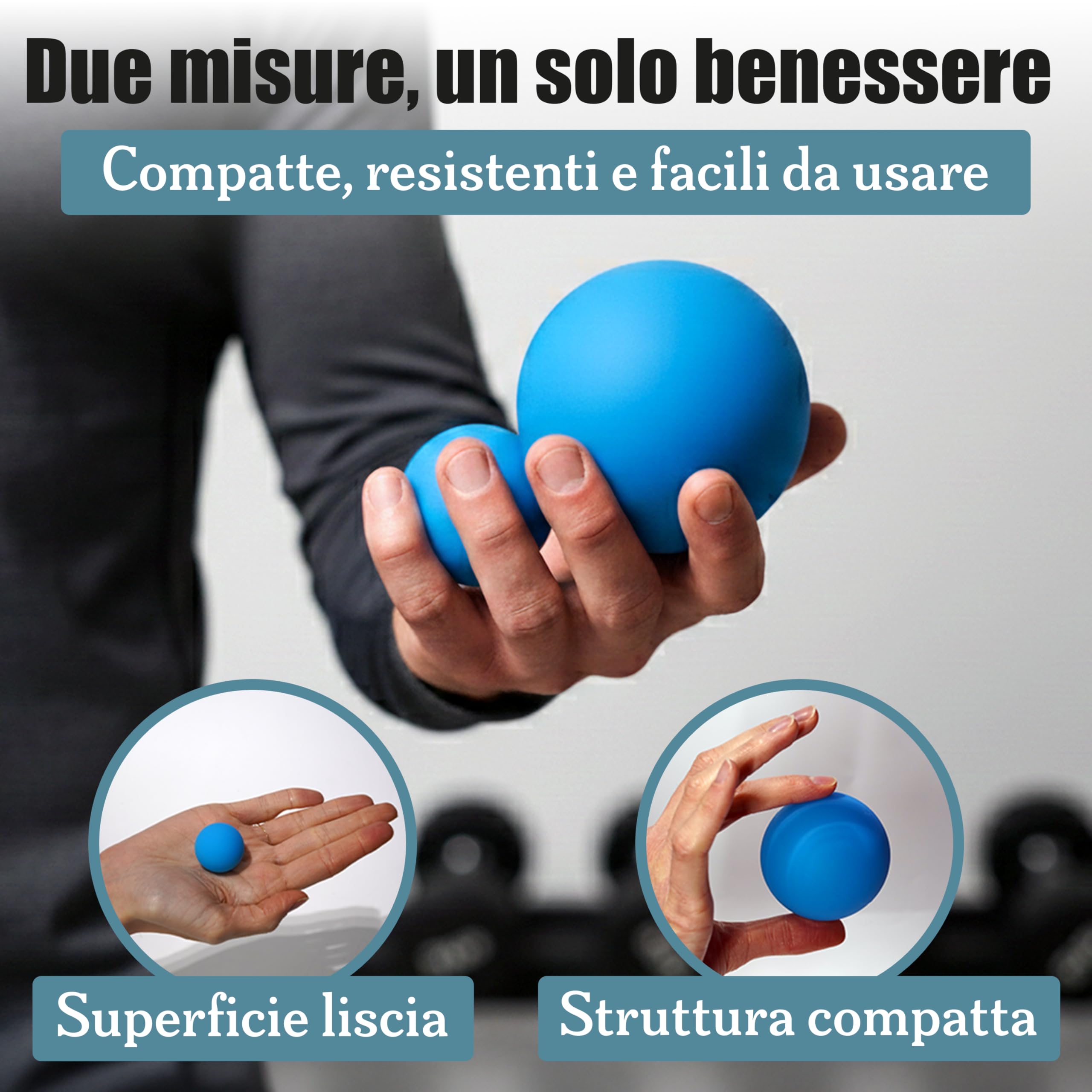 Pallina massaggio piedi in Silicone Set 2 Pezzi – Palle Massaggianti Muscolari per Piedi e Corpo