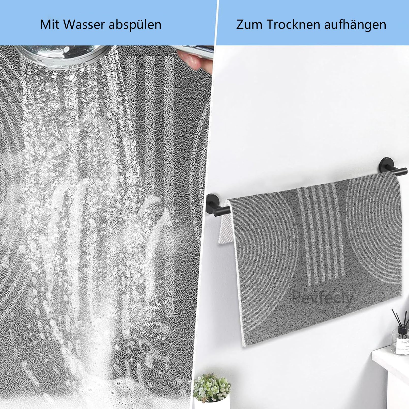 Pedana doccia antiscivolo 90x90 Surfing pattern Tappeto doccia antiscivolo Morbido e confortevole PVC Adatto bagni moderni, Alta permeabilità all'acqu