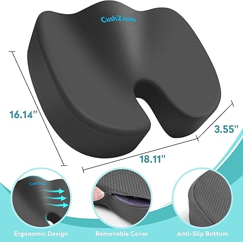Miniatura 10 de Sillas de escritorio para niños, cojín de asiento de gel para sentarse todo el día, coxis, coxis, cojín de alivio del dolor de espalda, cojín