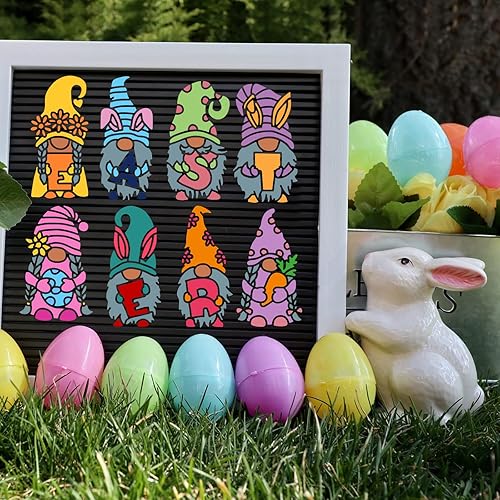 Miniatura 6 de FINGERINSPIRE Plantilla de pintura de Pascua de 11.8 x 11.8 pulgadas, 8 estilos, plantilla de gnomo, elfo, plantilla de enano de Pascua, plantilla