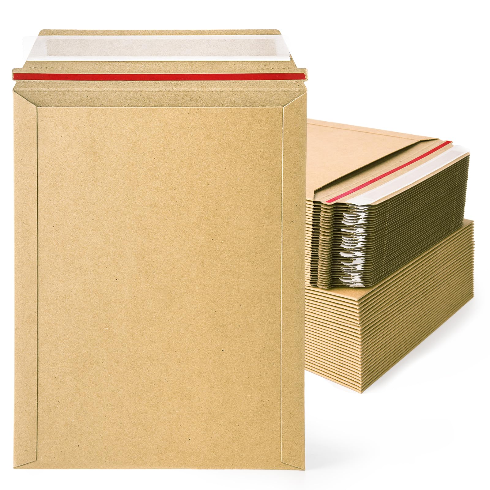 zmybcpack 50 Pack 7x9 inch Kraft Rigid Mailer, Self Seal Document Mailers