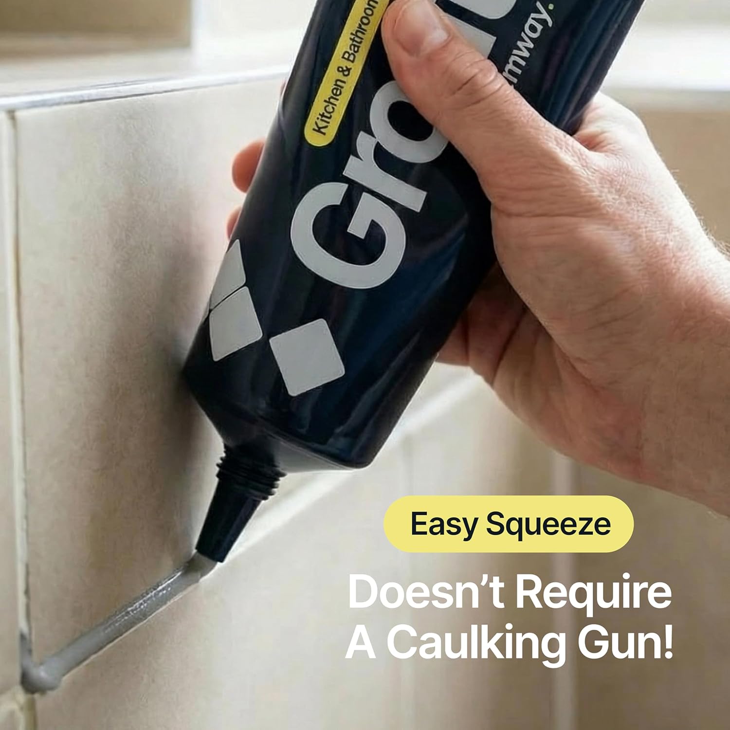 Hemway Grey Grout Reviver Kit | Ready Mixed Grout Repair 400g / 210ml with 4 Piece Profiling Tool Kit | Wall & Floor Tile Adhesive, Kitchen Bathroom Shower, Fast Drying