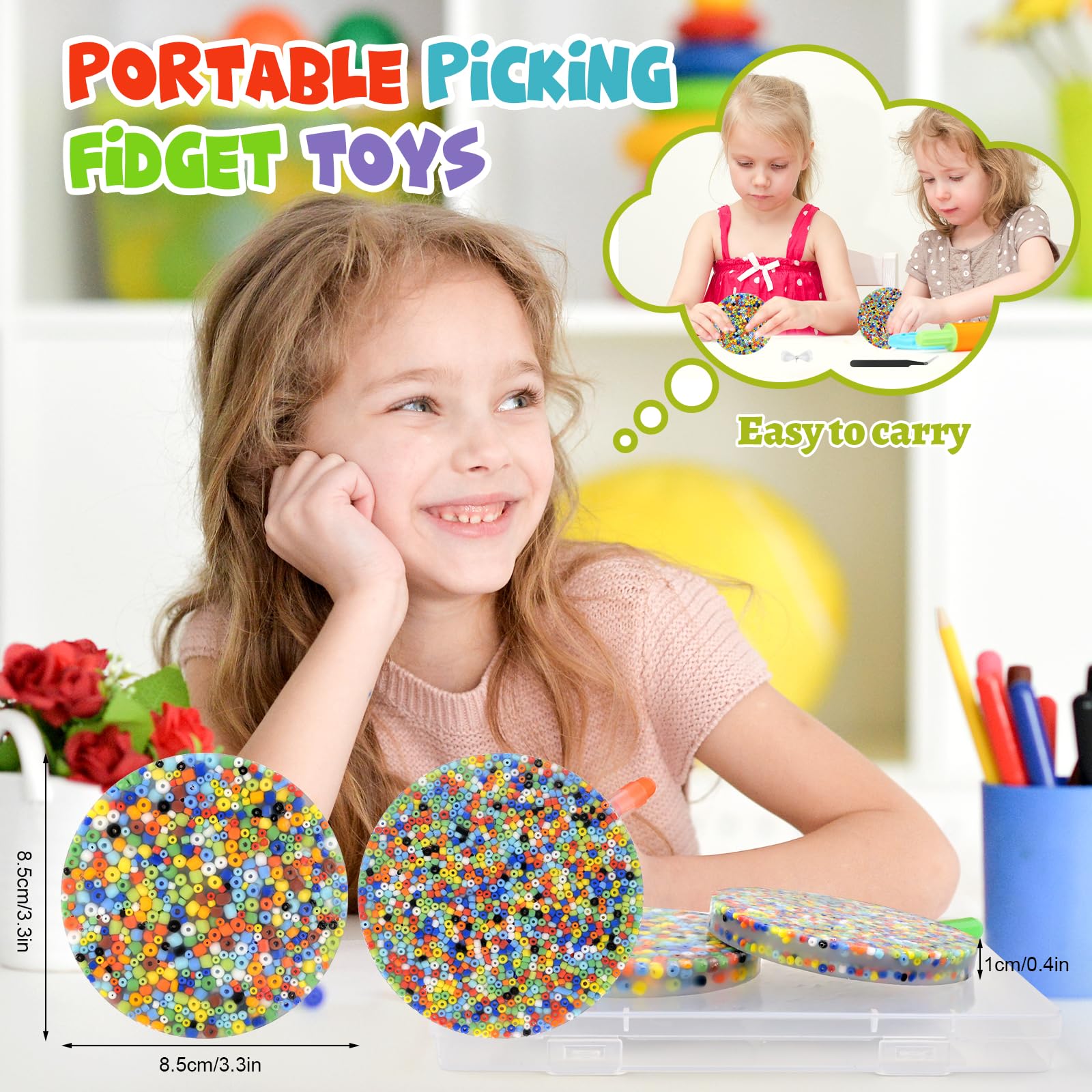BOUBONI Picking Pad 2 Pack Skin Picking Fidget Toys Sensory Pick Pads Toy for ADHD Dermatillomania Trichotillomania Anxiety Stress Relief for Adults and Kids (Rainbow Color) - Image 2