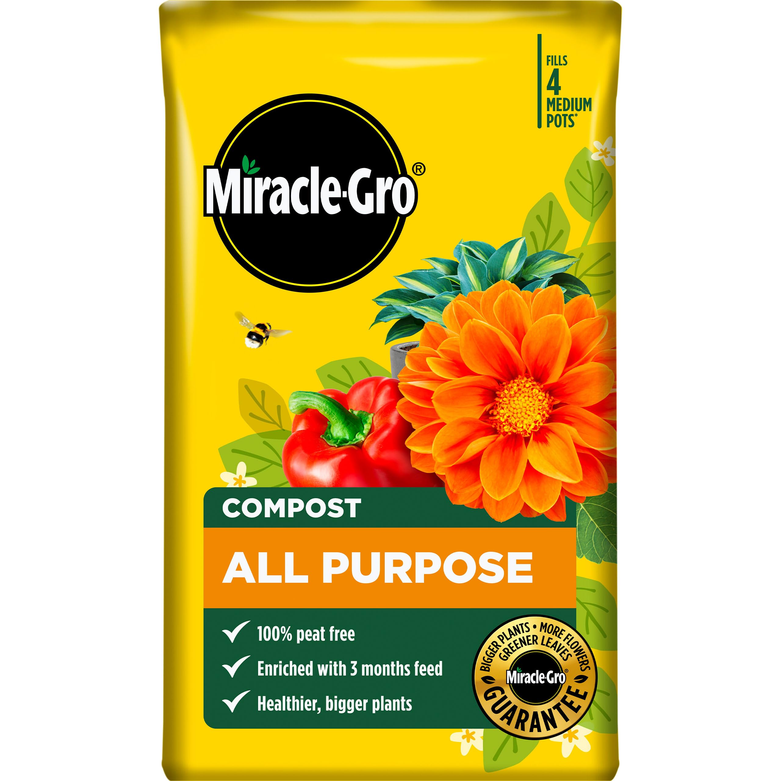 Miracle-Gro PEAT FREE Premium All Purpose Compost, 20 litre, Brown