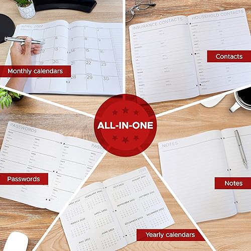 Miniatura 2 de PlanAhead Planificador mensual de 2 años para el hogaroficina, enero de 2022 a diciembre de 2023, 8.5 x 11 pulgadas (negro)