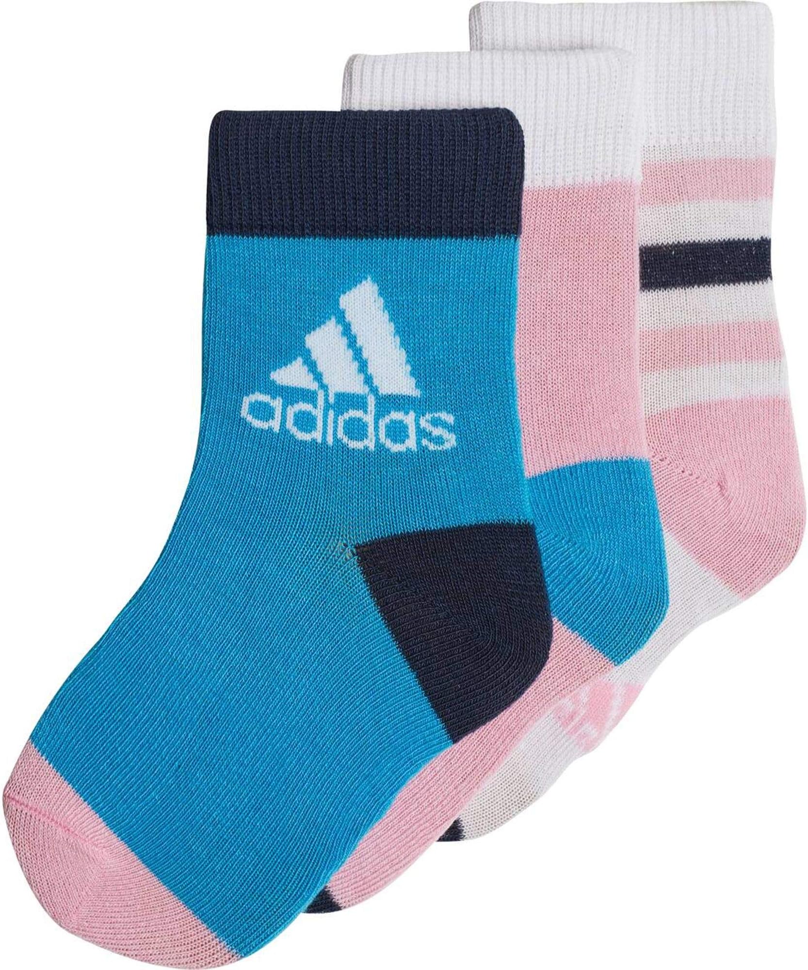 adidasKids Girl Socks Training Ankle 3 Pairs Infants Fashion New (EU 31-34 UK 12.5k - US 2)