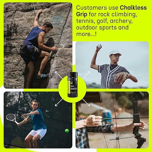 Miniatura 6 de Chalkless Grip Enhancer – Premium Liquid Chalk Alternative & Less Mess Hand Chalk for Bouldering, Baseball, Tennis, Football, Archery, Golf, and
