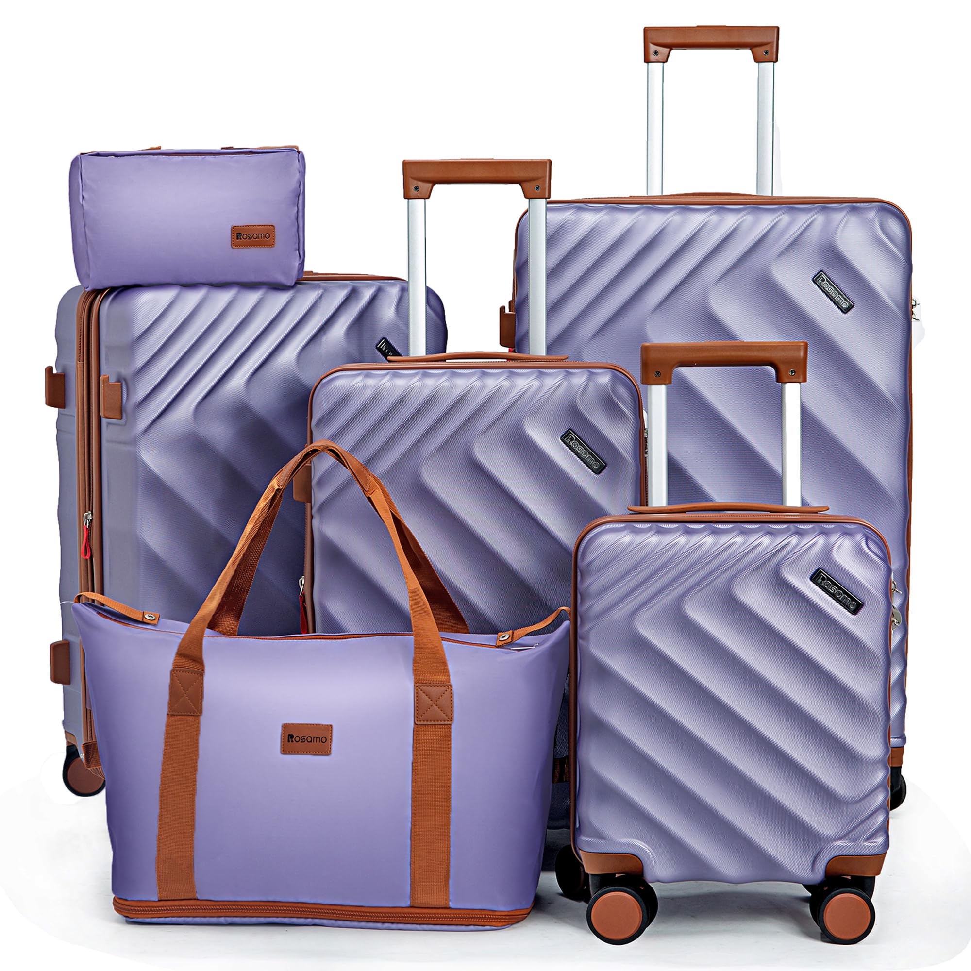 Rosamo 6-Piece Hard Shell Expandable Luggage Set, Airline Approved Carry-On