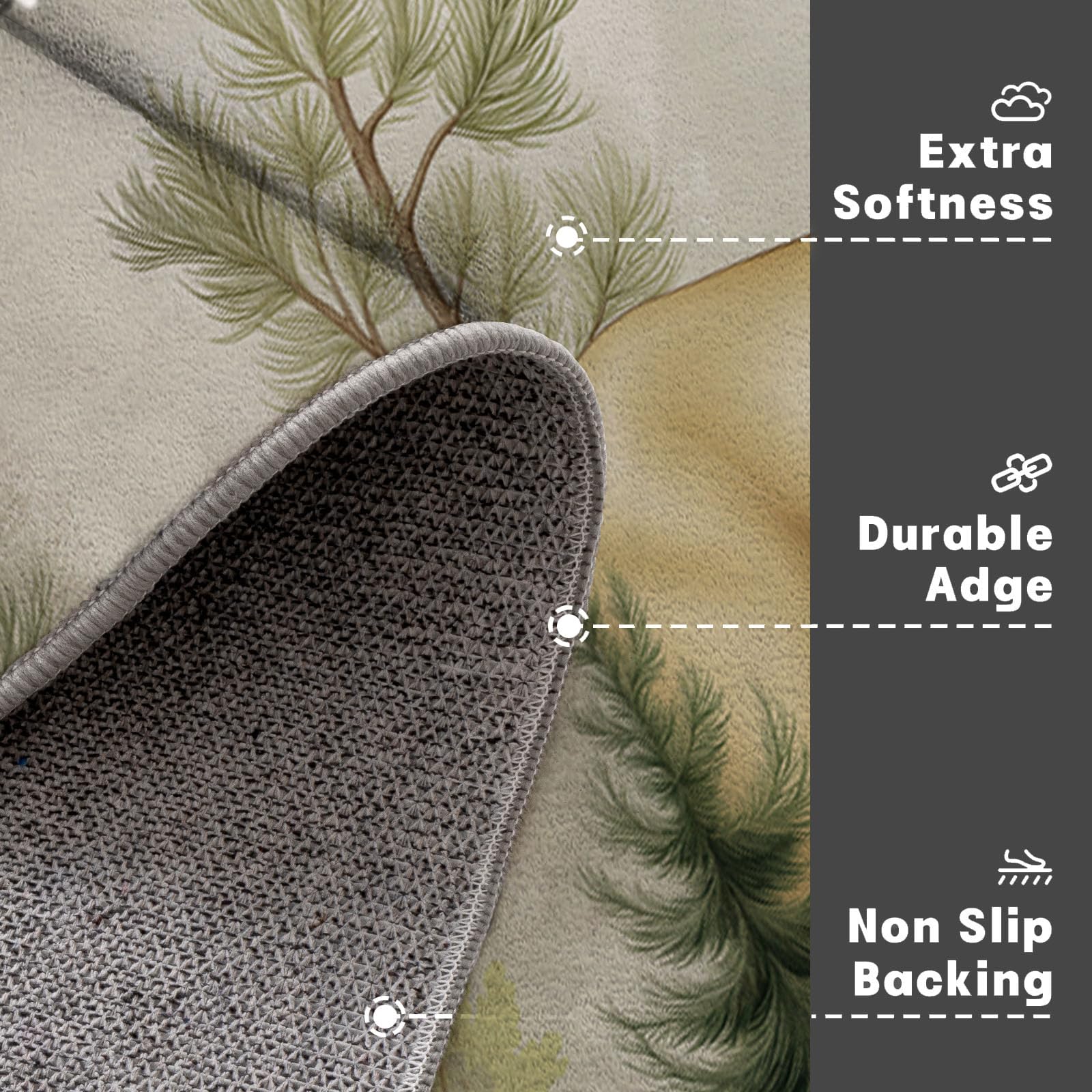 Fußmatte Schmutzfangmatte Innen mit Waldhirsch, rutschfeste waschbare Fußmatte, Retro-Pflanzen Handbemalt Eingangstürmatte mit wasserabsorbierenden Eigenschaften - 80x120cm