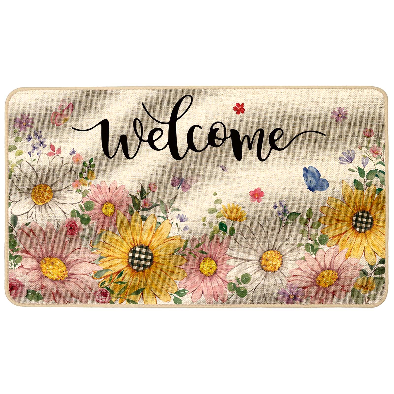Fall Pumpkin Doormat - Buffalo Plaid Entryway Mat -11