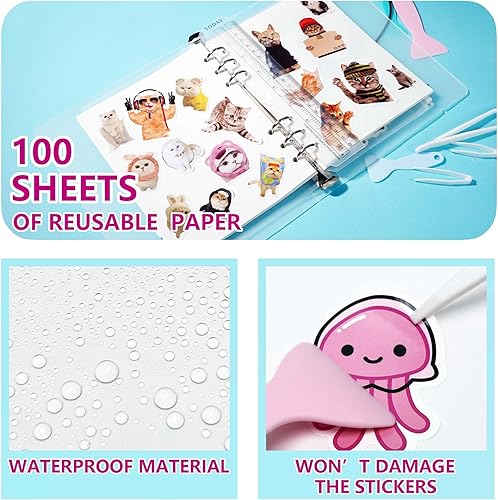 Miniatura 3 de Álbum de recolección de calcomanías reutilizables de búsqueda rápida, libro de calcomanías A6 para adultos, niñas y niños, álbum de recolección de