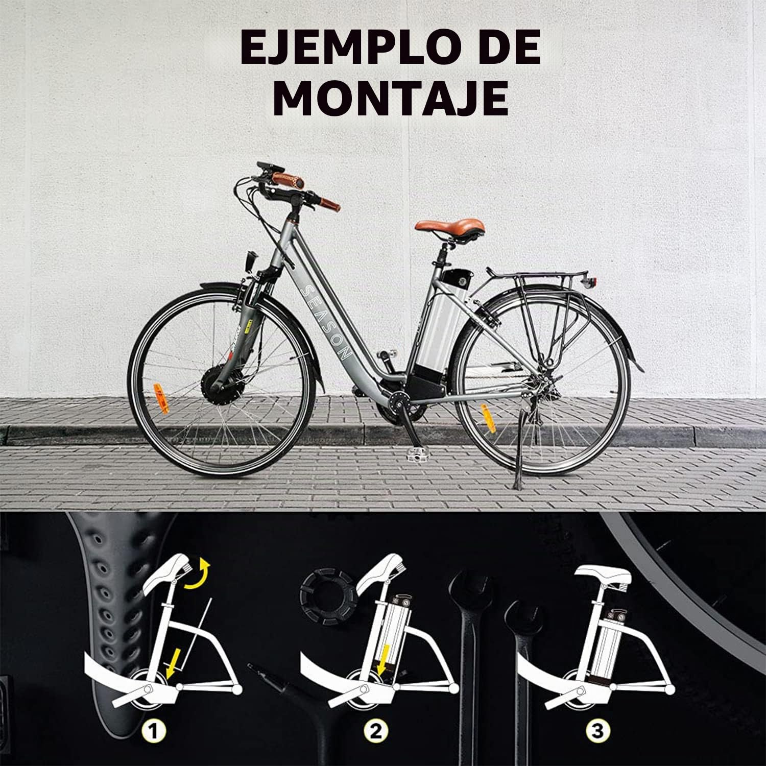 ZHIKAN Silver Fish 36V 15.6Ah Batería Bicicleta Eléctrica Pedelec Batería para 36V 350W / 500W / 800W con USB,Cargador,para XH370-10J Aldi Prophete MiFa Zhenlong Phylion