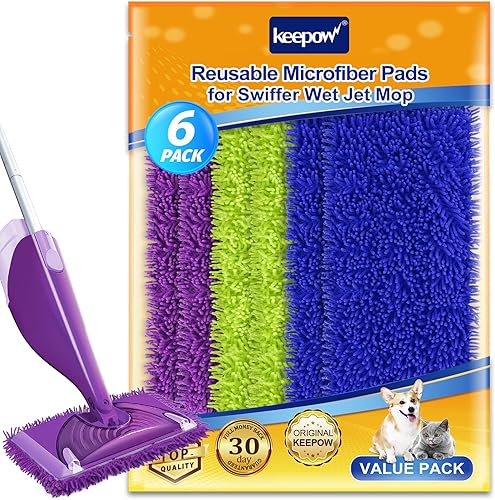 KEEPOW Wet Jet - Recambios de almohadillas para trapeador Swiffer Wet Jet, almohadillas reutilizables mejoradas para Swiffer, almohadillas disponible en Yaxa Venezuela