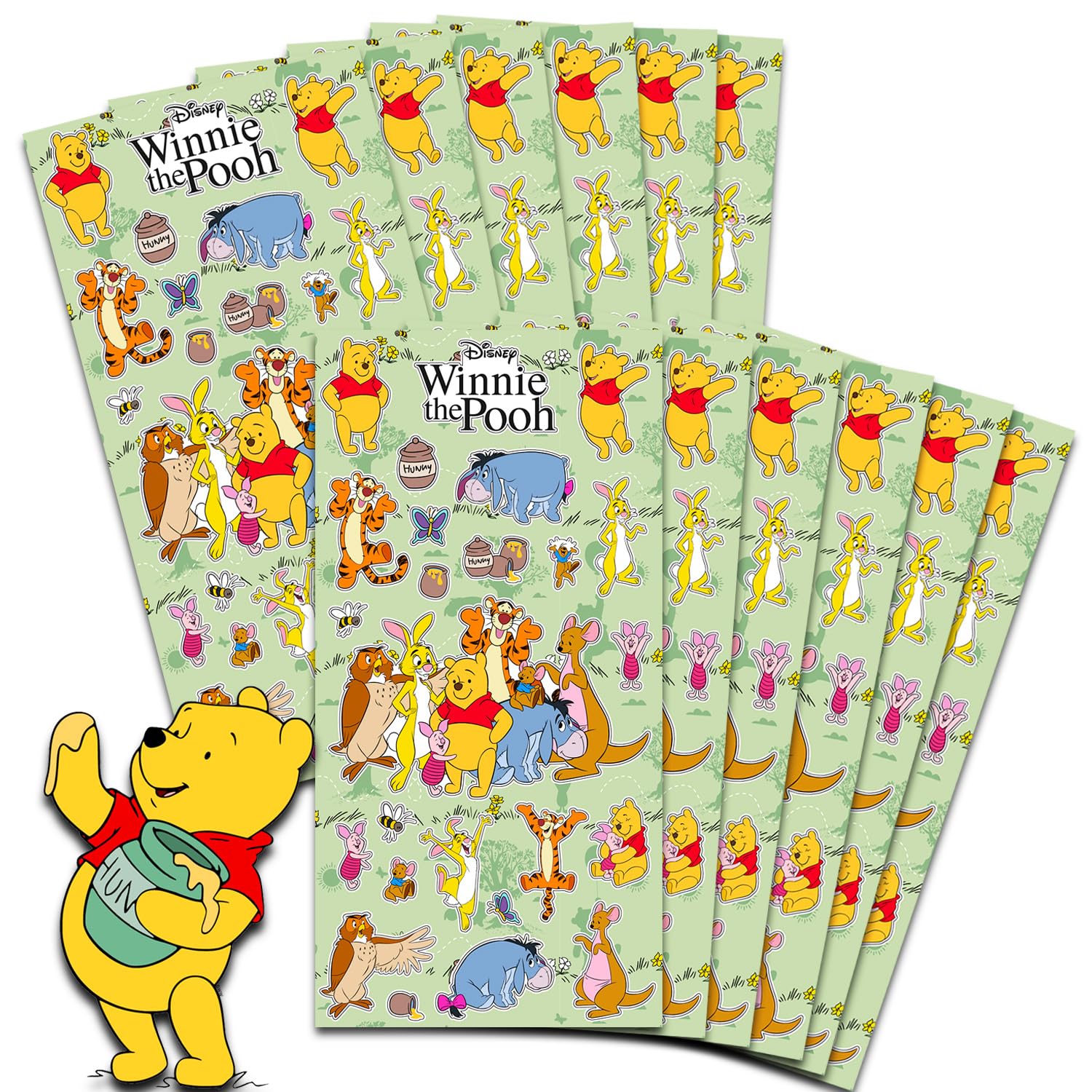 Winnie the Pooh Party Favors for Boys & Girls Bundle ~ 12 Pack Pooh Bear Sticker Sheets for Kids Birthday Party Goodie Bags | Winnie the Pooh Party