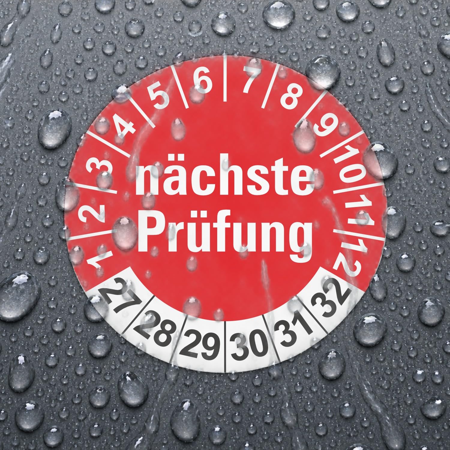 Hochwertige Prüfetiketten NÄCHSTE PRÜFUNG Ø 20mm - Selbstklebende PVC-Folie - Wartungsetiketten für Prüfung - Prüfplakette für Prüfungsnachweis (500 Stück)