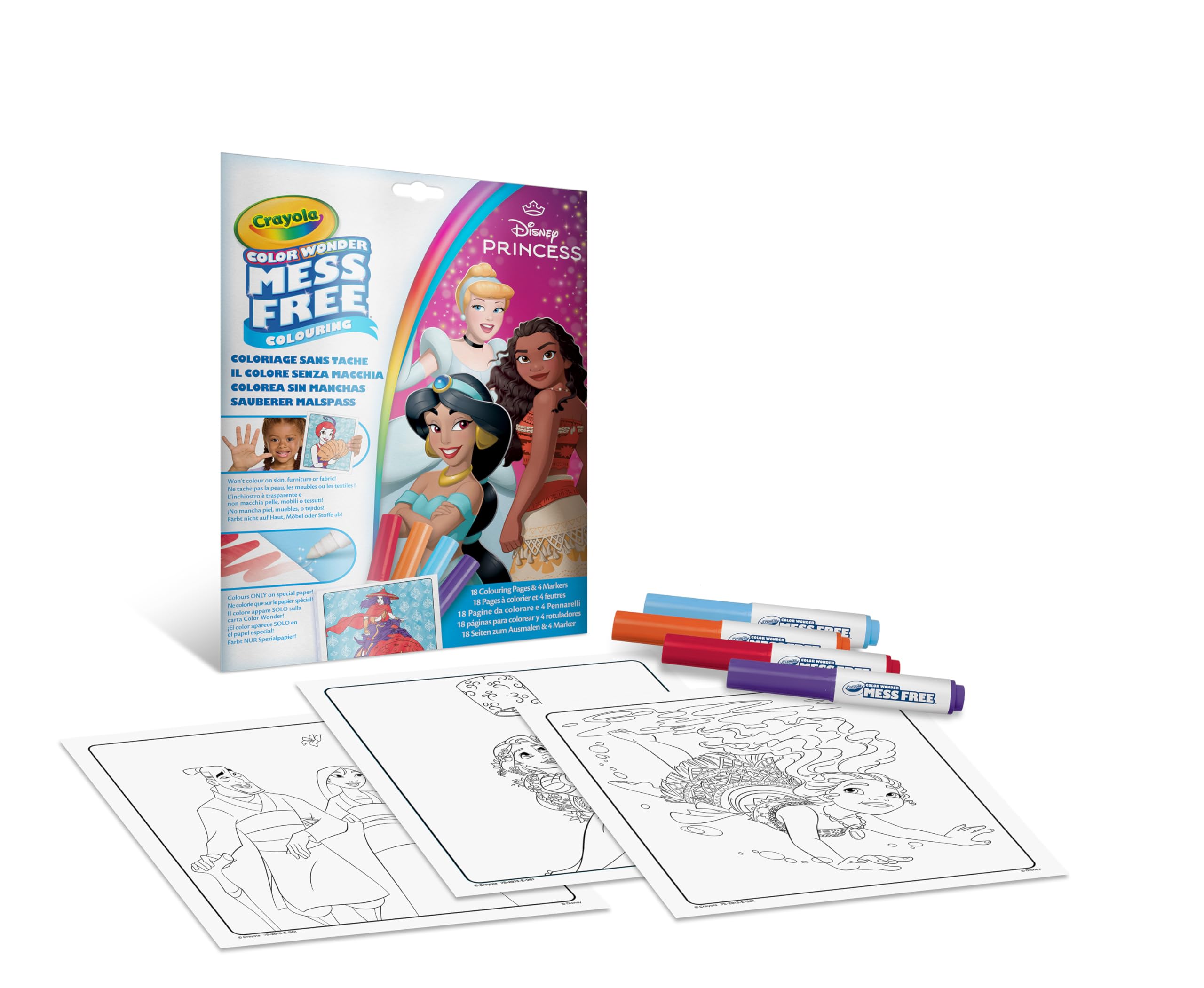 Crayola - Color Wonder Bez Plam, Zestaw do Kolorowania Księżniczki Disneya, 22 Elementy, 75-2813