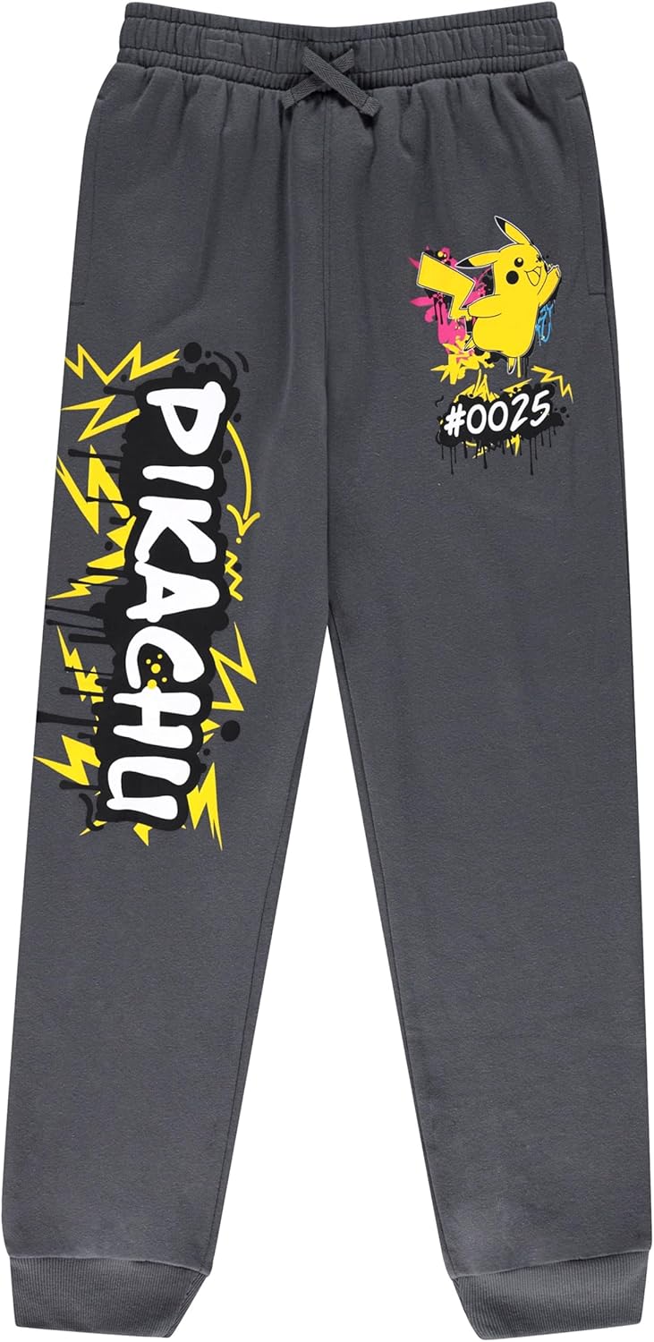 Mad Engine Pokémon Pikachu Boys’ Hoodie and Jogger Set – Graffiti Graphic 2-Piece Outfit, Sizes XS–XL