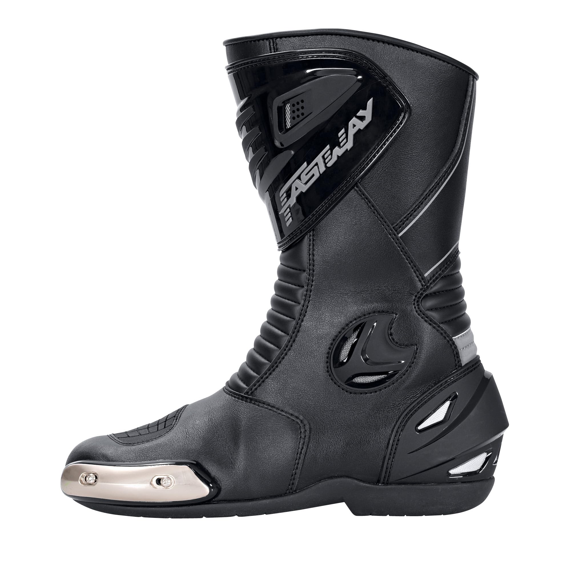 FAST WAY FRS-1 Motorradstiefel Herren & Damen, CE Zertifizierte Motorradschuhe, Racing Motorradstiefel mit Schleifer, Motorrad Stiefel mit Verstärkungen an Schienbein, Ferse & Knöchel