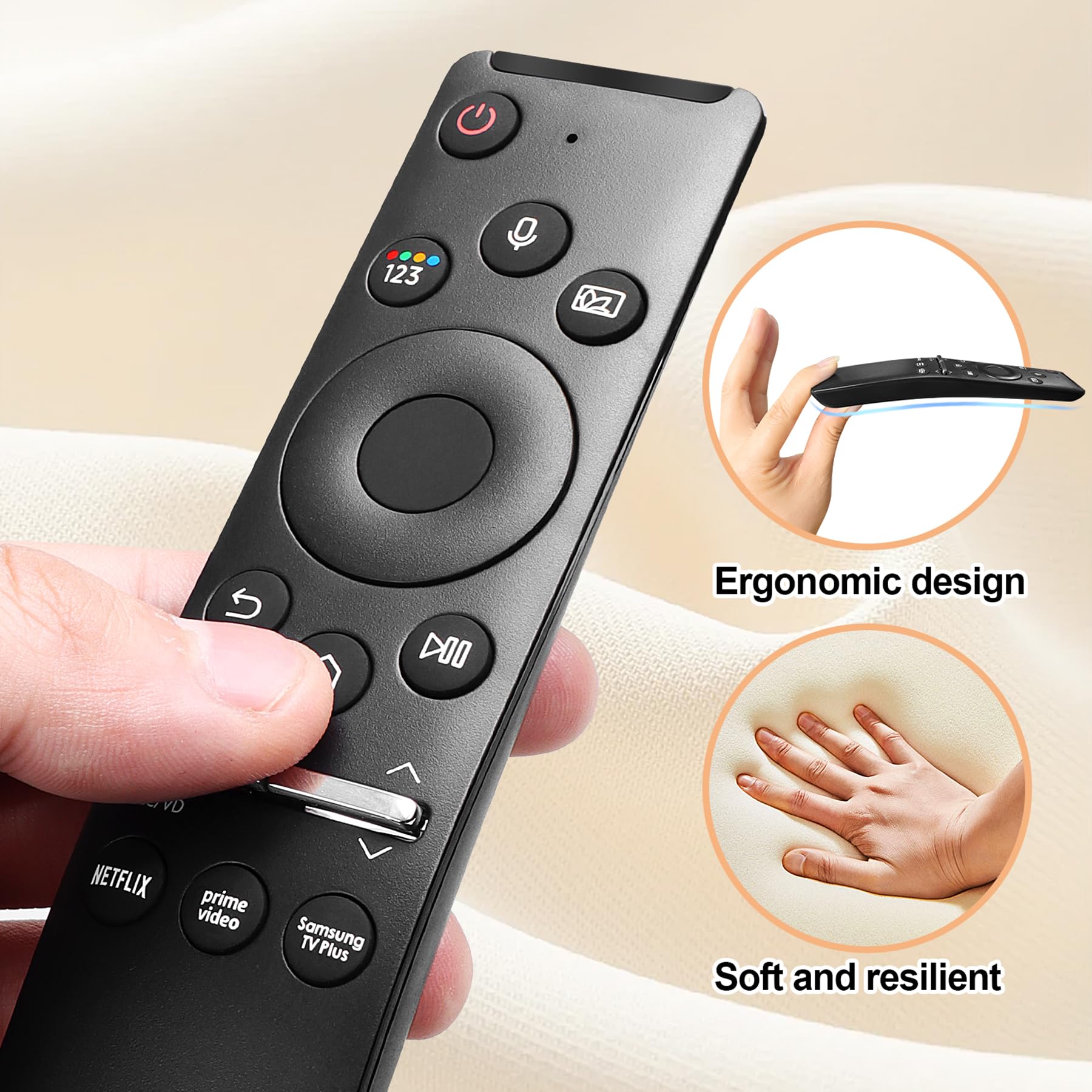 Telecomando vocale per Smart TV Samsung, telecomando universale compatibile con tutte le TV Samsung LED QLED UHD SUHD HDR LCD Frame curvo solare HDTV 4K 8K 3D Q60 Q70 Q80 cornice curva di ricambio