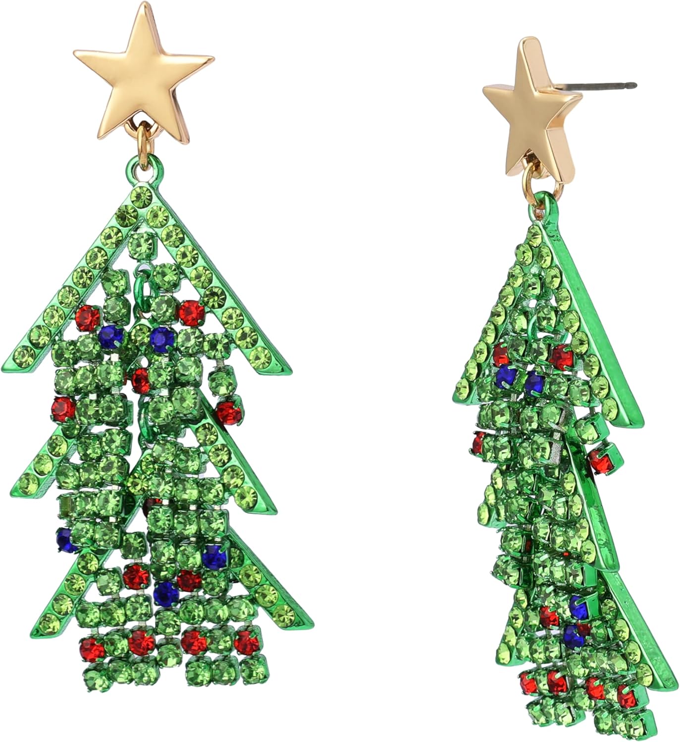 Betsey Johnson Christmas Tree Drop Earrings