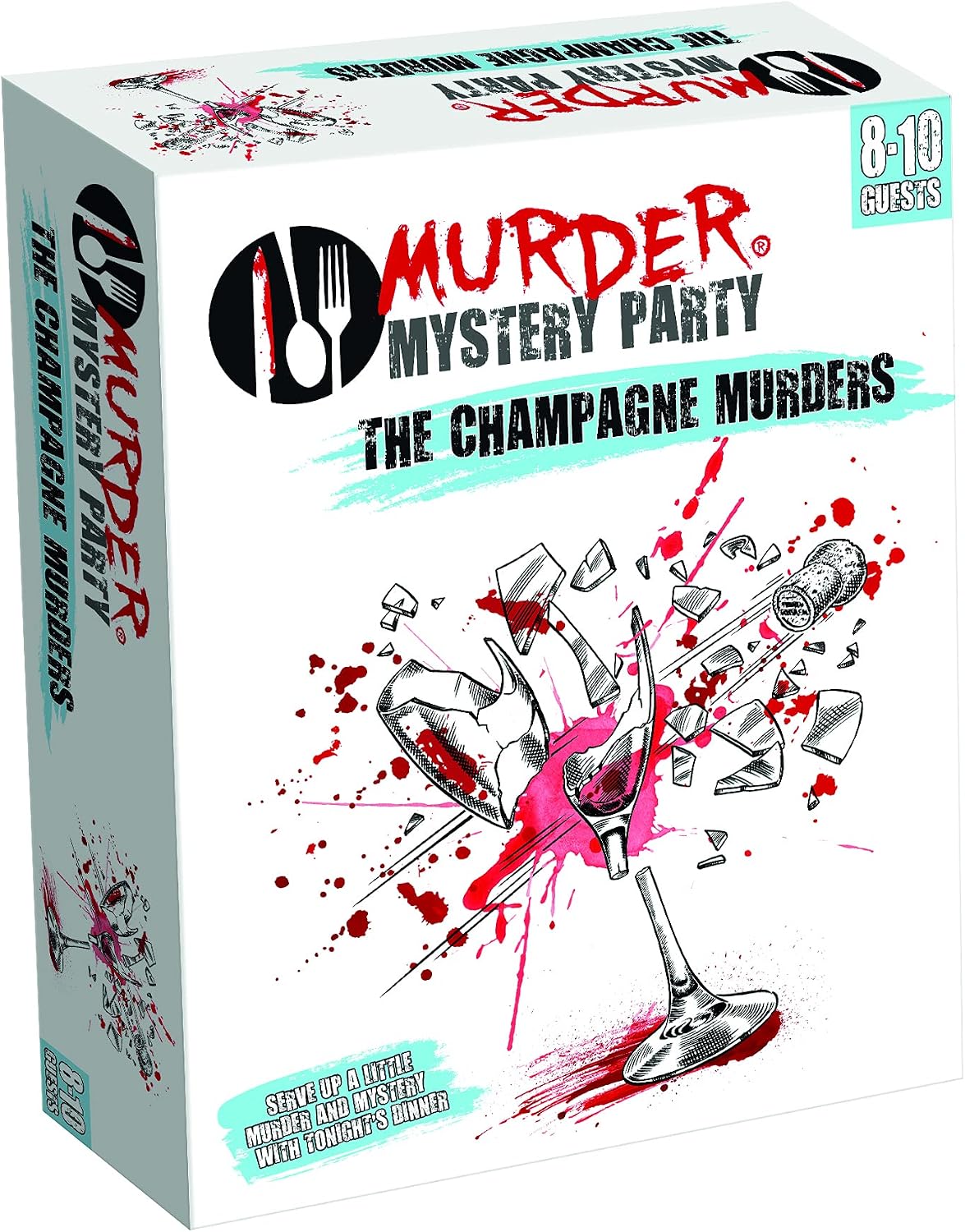 University Games 08439 Champagne Murder Mystery Dinner Party Game, Multicolor