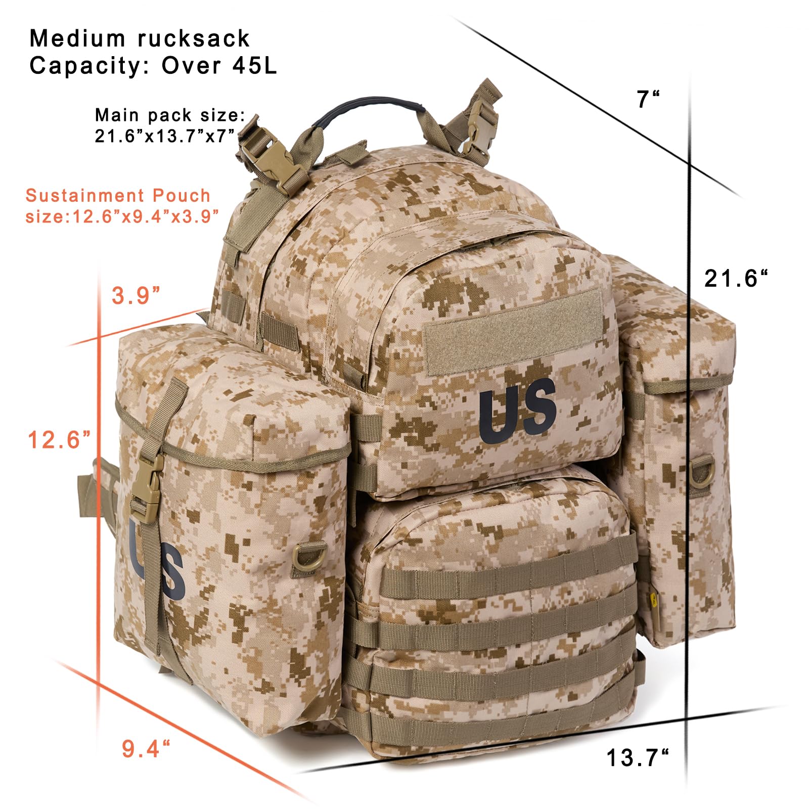 Amazon.com : Akmax.cn Military Backpack Army Rucksack for men