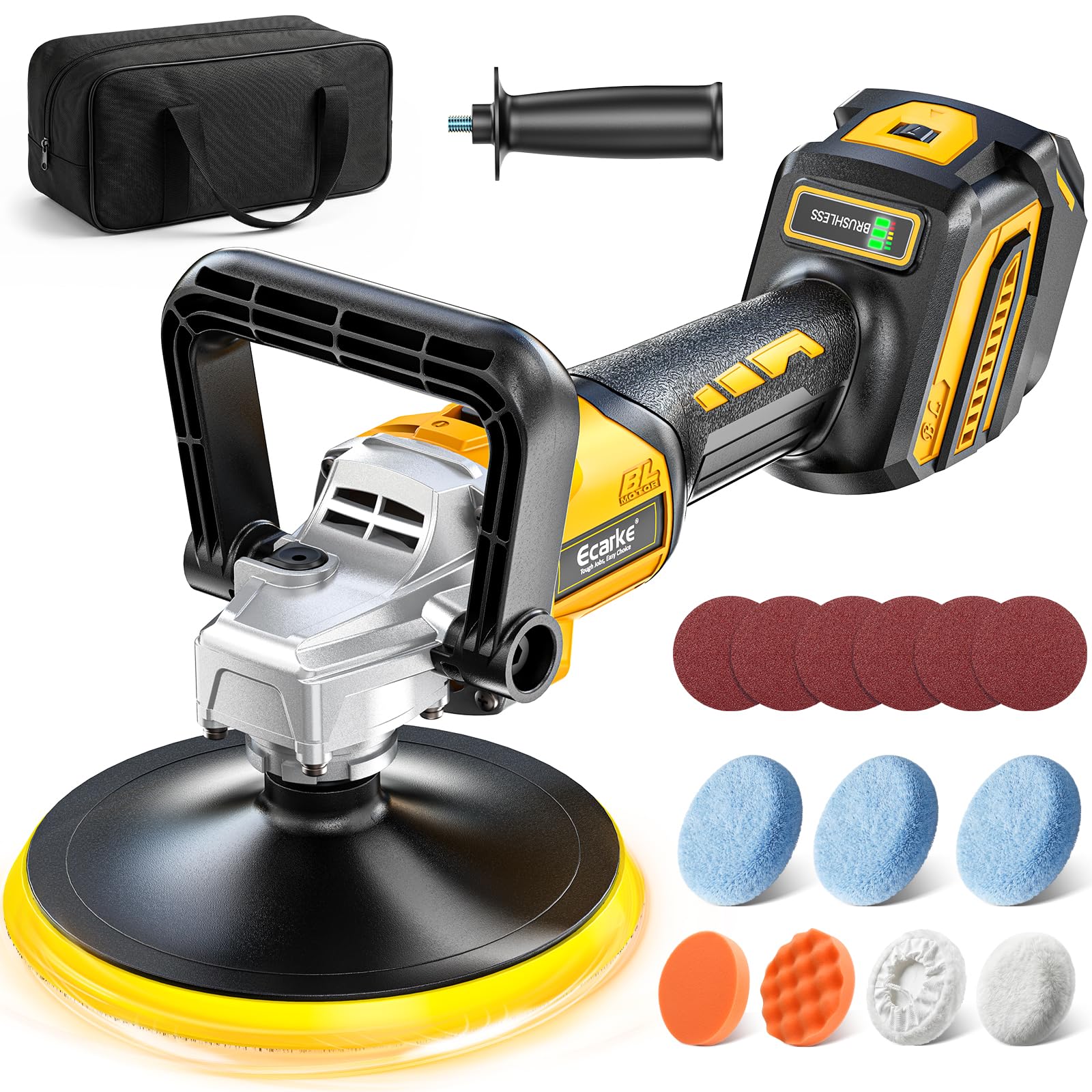 Ecarke Cordless Car Buffer Polisher Kit