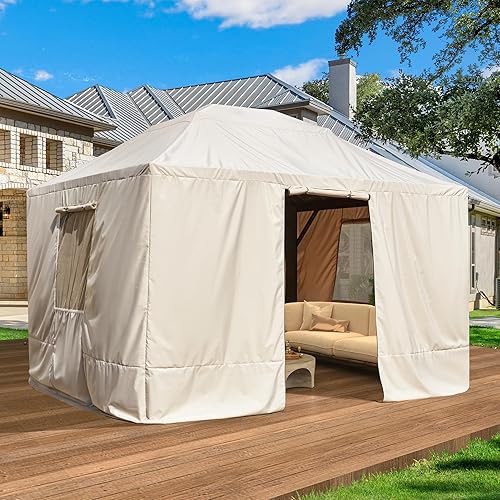 EROMMY Gazebo Cover for 10'x12' Gazebos,Outoor Winter Gazebo Cover with