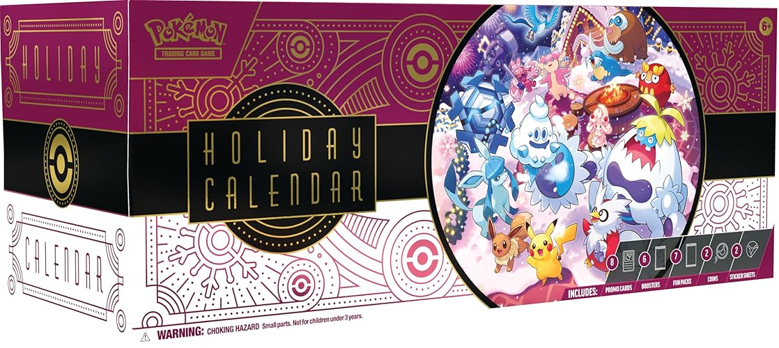Pokémon TCG: Holiday Calendar (8 Foil Cards, 6 Booster Packs, 7 Fun Packs & More)