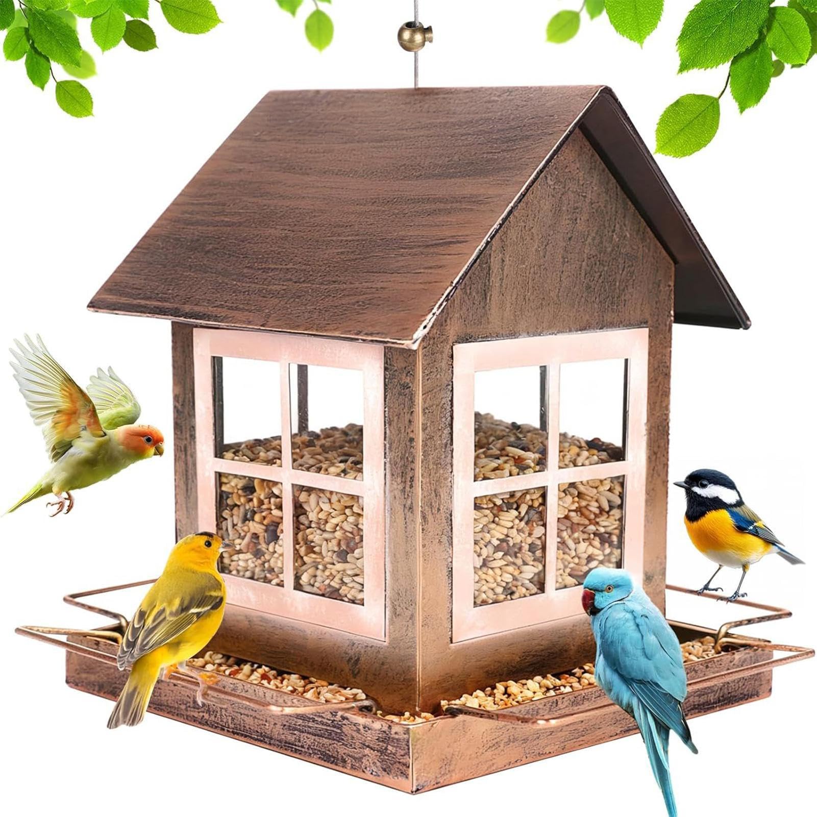 Comederos para Pájaros De Exterior Estación De Alimentación Y Observación | Comederos Para Aves Silvestres Para Exteriores Para Jardín Patio Balcón Terraza Porche Cena