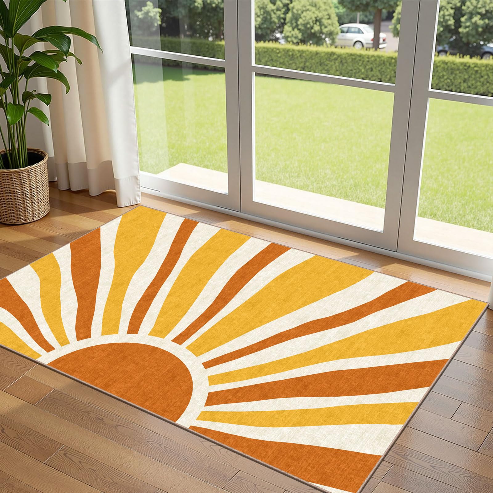 Othilic 3x5 Boho Entry Rug - Washable Indoor Outdoor Mats for Front Door