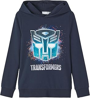 سويت شيرت بتصميم فيلم المتحولون بأكمام طويلة للأولاد الصغار من نيم ات، لون ياقوتي غامق، مقاس 7 سنوات