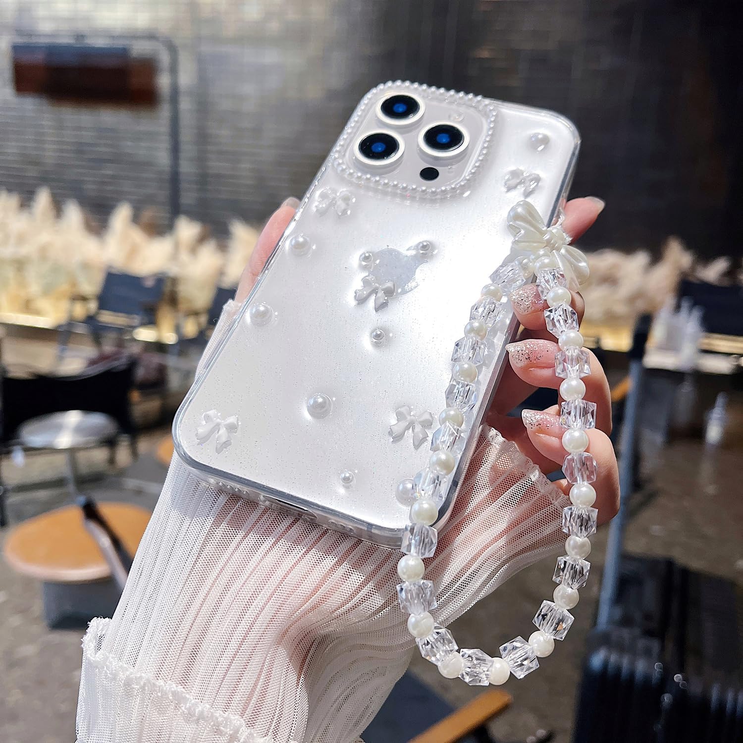 Amazon.com: MINSCOSE for iPhone 13 Pro Max Clear Glitter Case